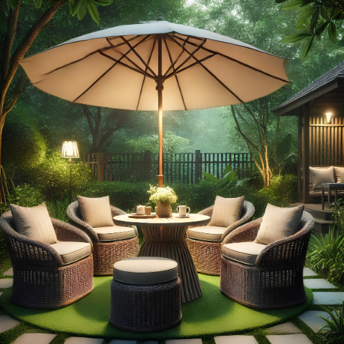 Outdoor Seating and Umbrellas